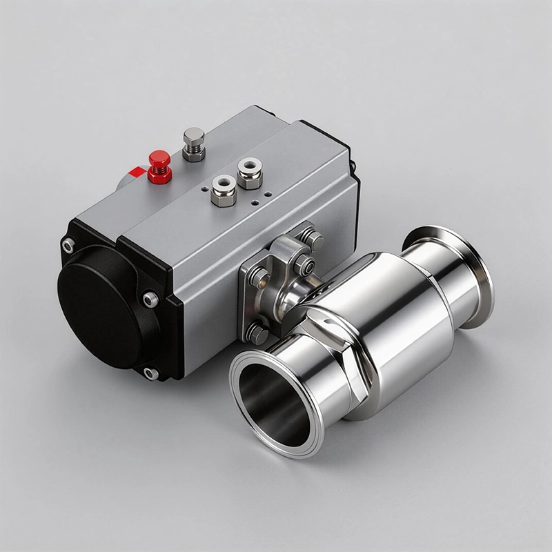 Pneumatic Actuated Sanitary Ball Valve Pneumatic 316SS Sanitary Ball Valve